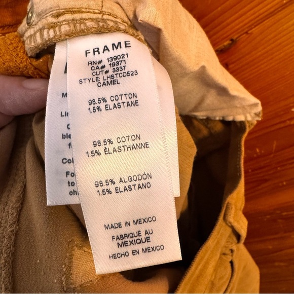 FRAME Le High Straight Corduroy Pants in Camel Size 31 - Picture 4 of 4